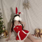 Sweet Surrender - Red Velvet Snow Bunny Camisole Dress Christmas New Year Set