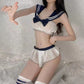 Uniform Temptation - Sailor Collar College Style Sheer Three-Piece Set