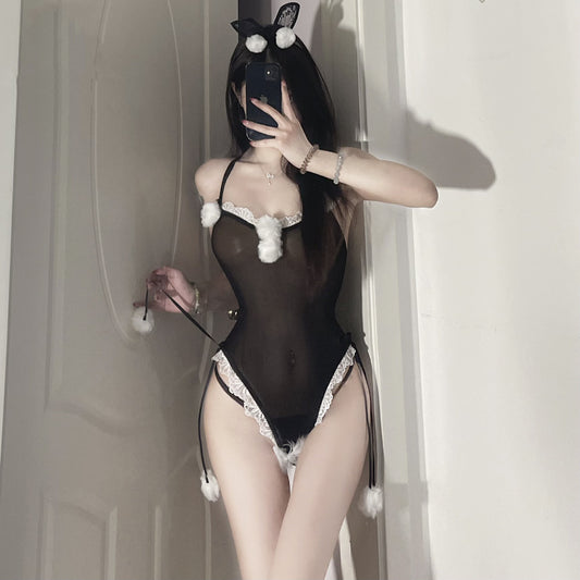 Sweet Surrender - Flirty Sheer Furry Bunny Girl Set