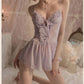 Romantic Nightgown - Luxurious Purple Lace Cami Nightdress