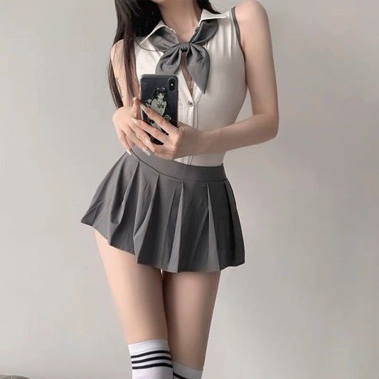 Uniform Temptation - School Style Yujie Backless Jumpsuit