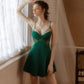 Romantic Nightgown - Malachite Green Elegant Icy Silk Nightdress