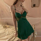 Romantic Nightgown - Malachite Green Elegant Icy Silk Nightdress