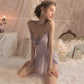 Romantic Nightgown - Luxurious Purple Lace Cami Nightdress