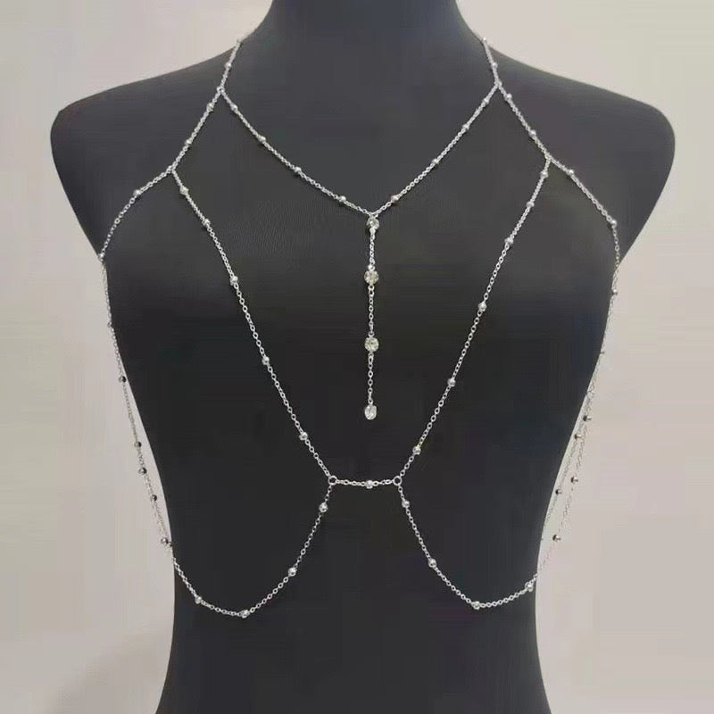 Pendant Tassel Chest Chain (Silver) 