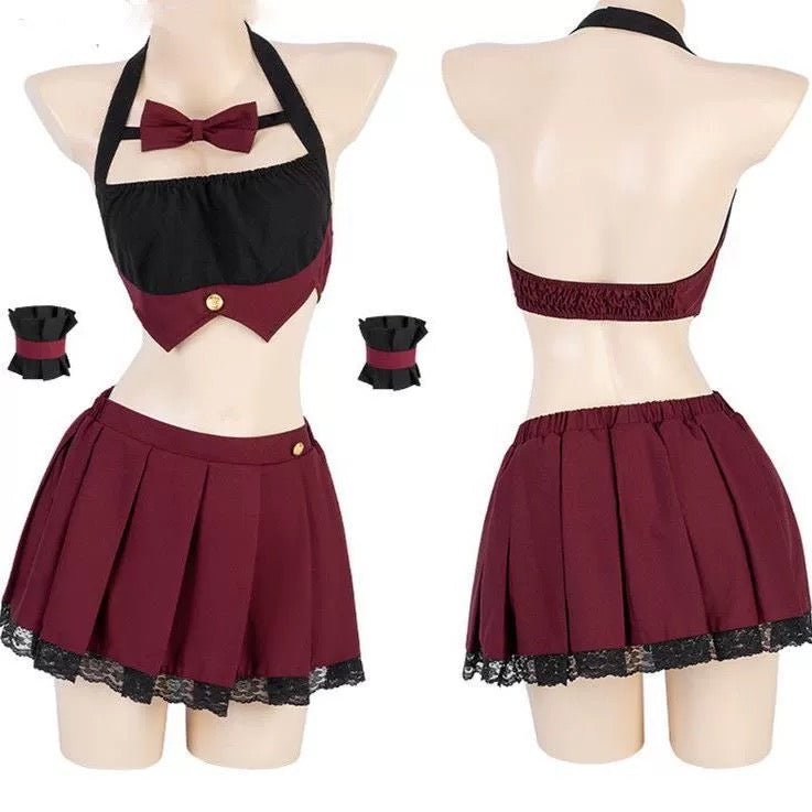 Uniform Temptation - Halter JK Spice Uniform (Red&Black)