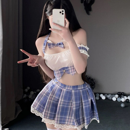 Uniform Temptation - Halter JK Spice Uniform (Blue&White)