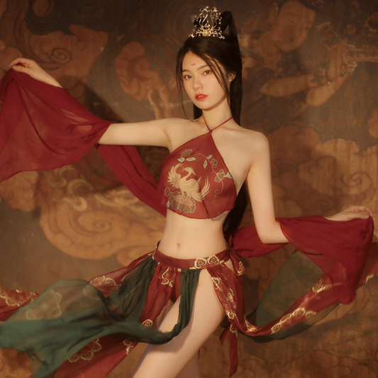 Eastern Elegance - Whimsical Dance Outfit with Ethereal Oriental Touch